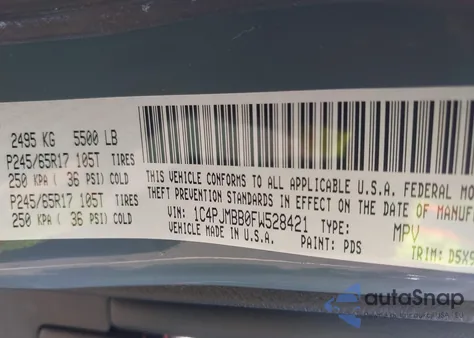 2015 Jeep Cherokee Trailhawk from USA, damaged, VIN 1C4PJMBB0FW528421